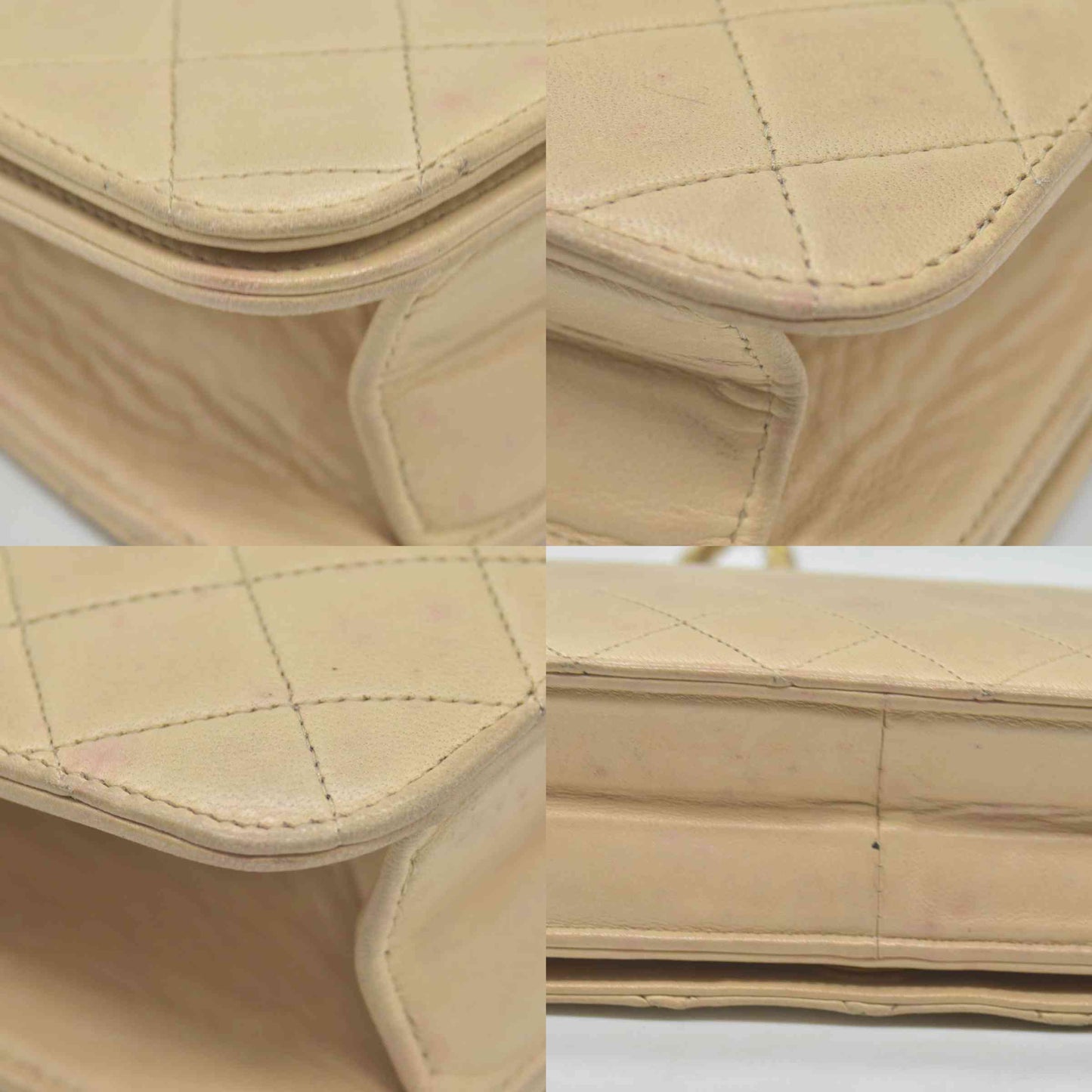$3350 Chanel Timeless Classic Quilted Single Flap with 24K GHW Beige