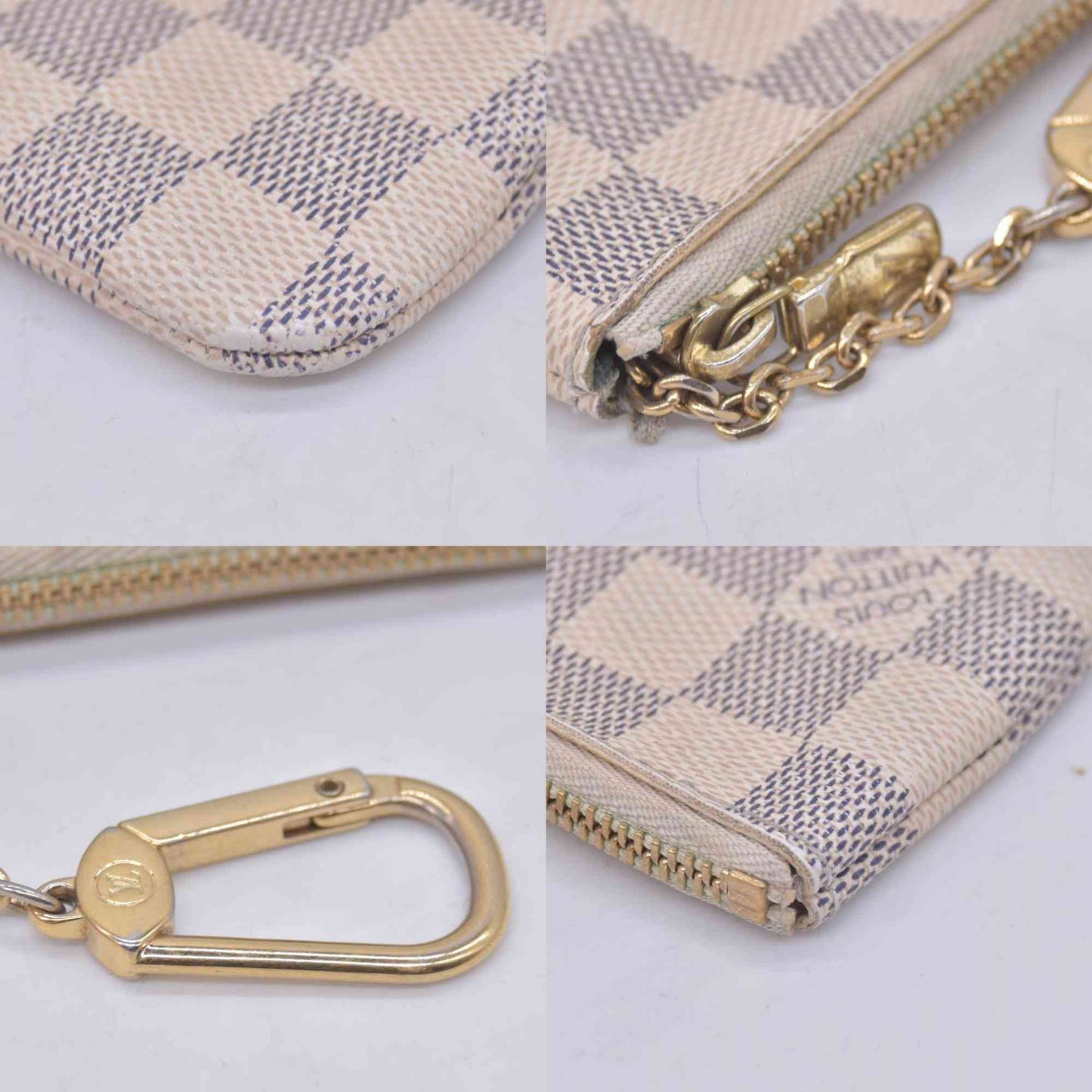 $455 2016 Louis Vuitton Damier Azur Key Pouch