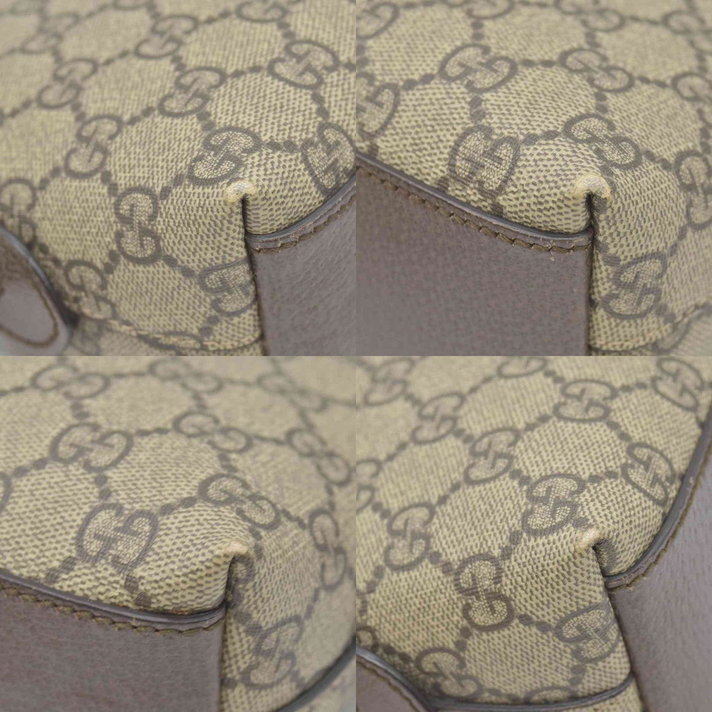 $1850 GG Supreme Monogram Textured Dollar Calfskin Web Small Ophidia Dome Shoulder Bag Beige Ebony New Acero