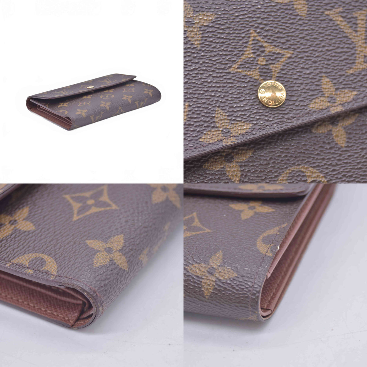 $550 2000 Louis Vuitton Monogram Porte Tresor Etui Papiers Trifold Wallet SP0050 10021012