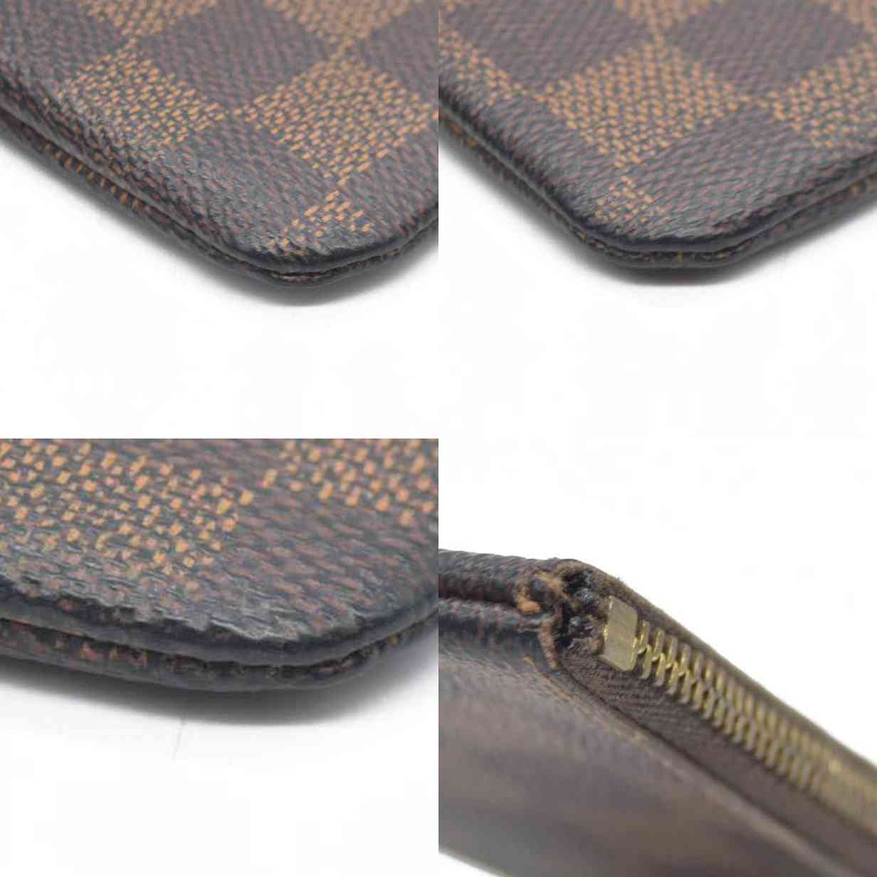 Louis Vuitton Damier Pochette Cles Wallet Coin Purse Brown TA0136