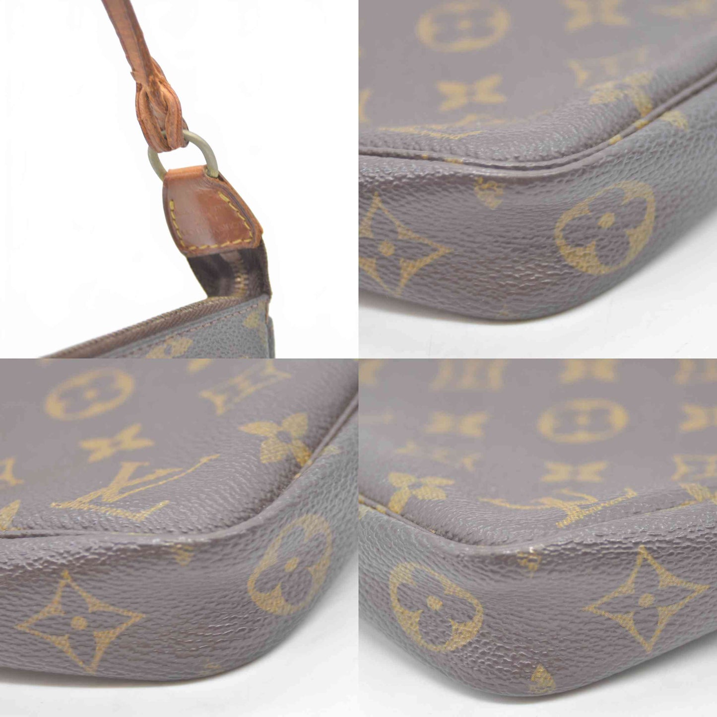 $1290 2000 Louis Vuitton LV Pochette Accessories Brown Monogram AR0080