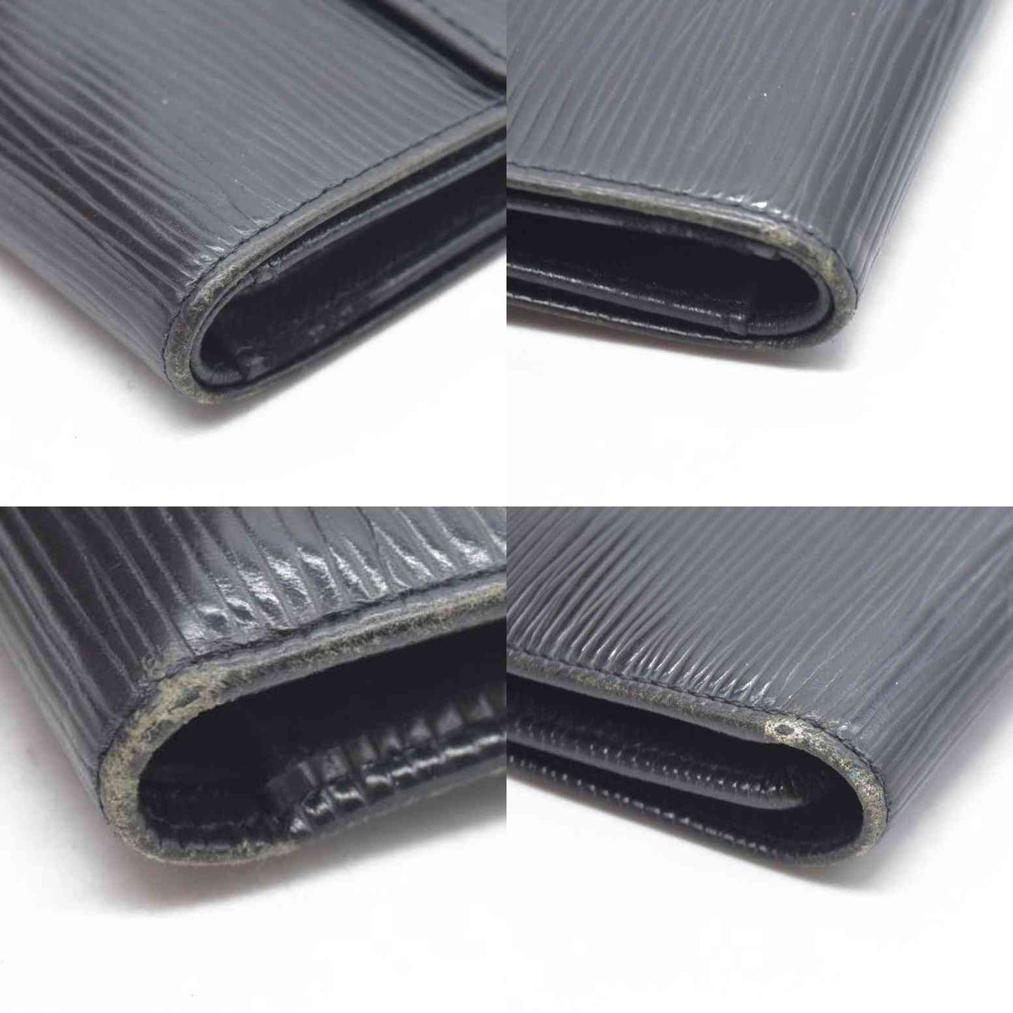 Louis Vuitton Epi Leather Etui Papier Porte Tresor Wallet Black SP0045