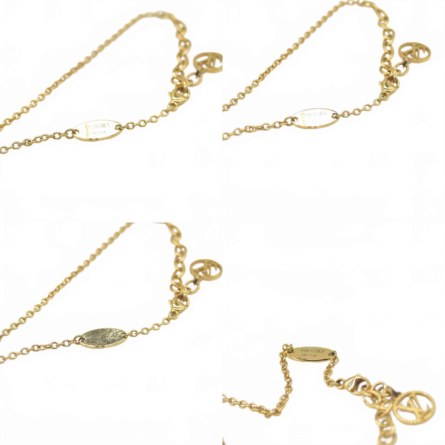 $505 2016 Louis Vuitton Essential V Necklace Gold Plated OB1116
