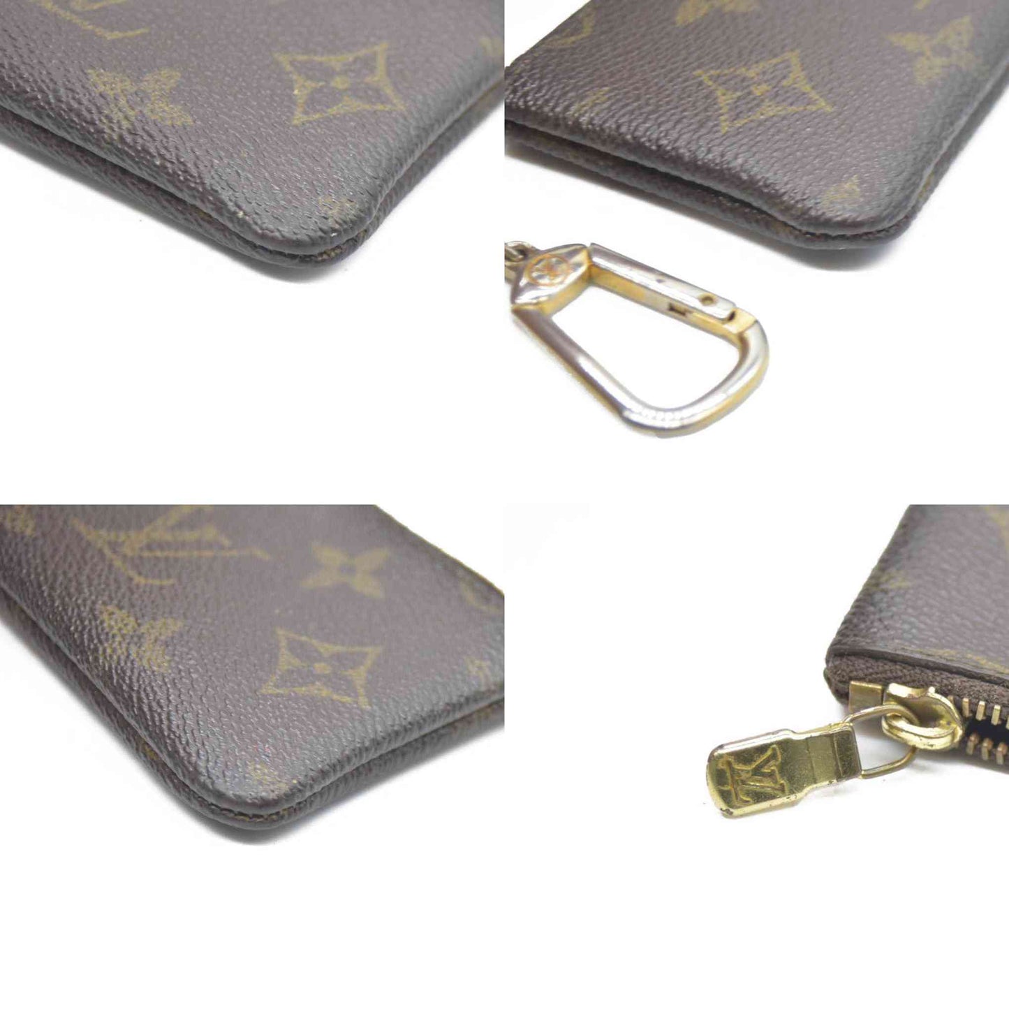 Louis Vuitton Monogram Pochette Cles Wallet Coin Purse Brown ET0946