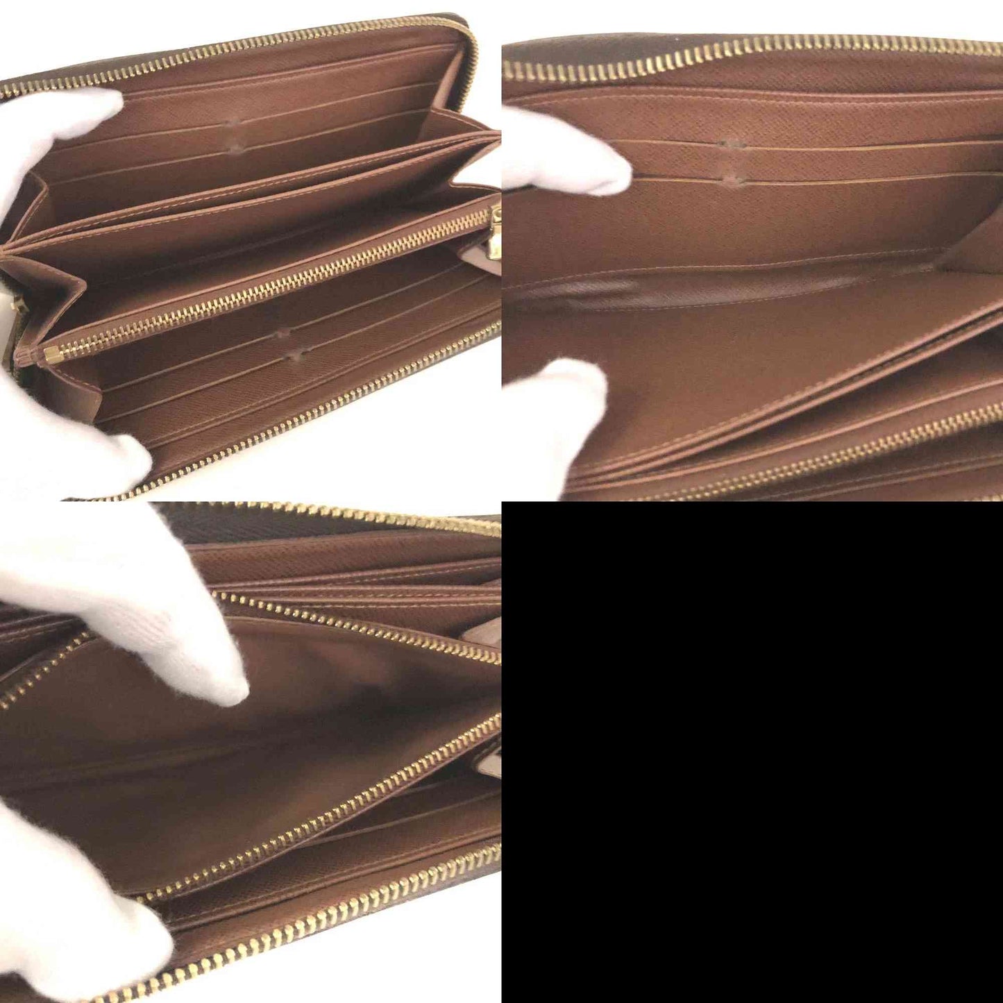 $915 2011 Louis Vuitton Monogram Zippy Zip Around Long Wallet Purse Brown CA0141