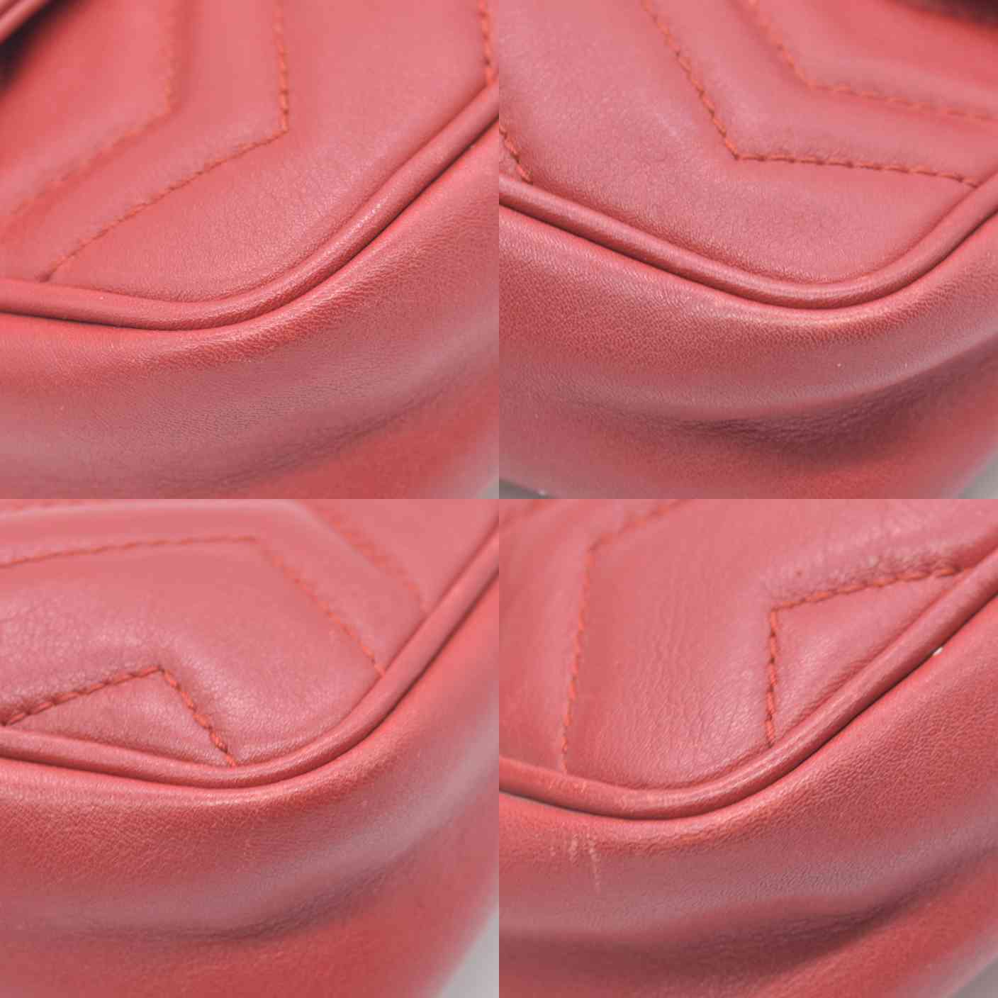 $1550 Gucci Leather Marmont Super Mini Red Crossbody
