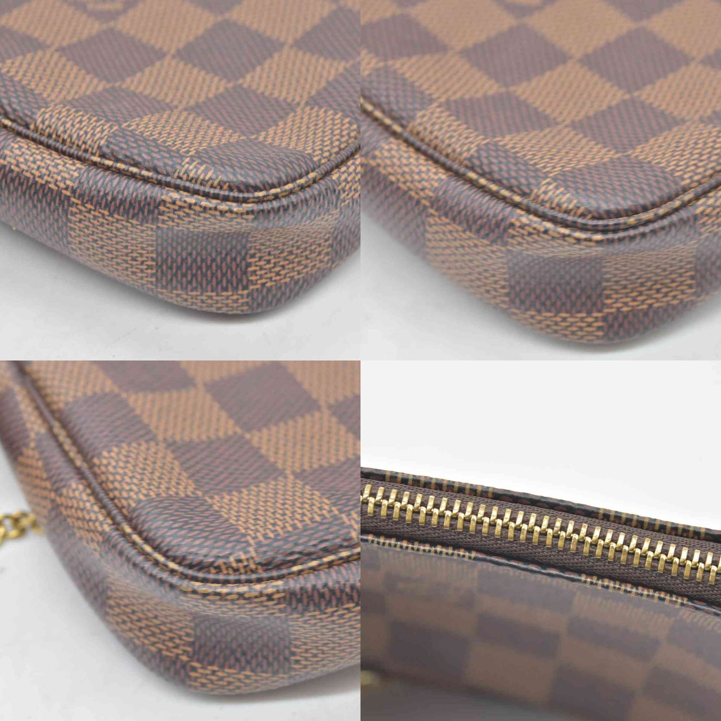 $825 Louis Vuitton Damier Ebene Mini Pochette Accessories SF0241