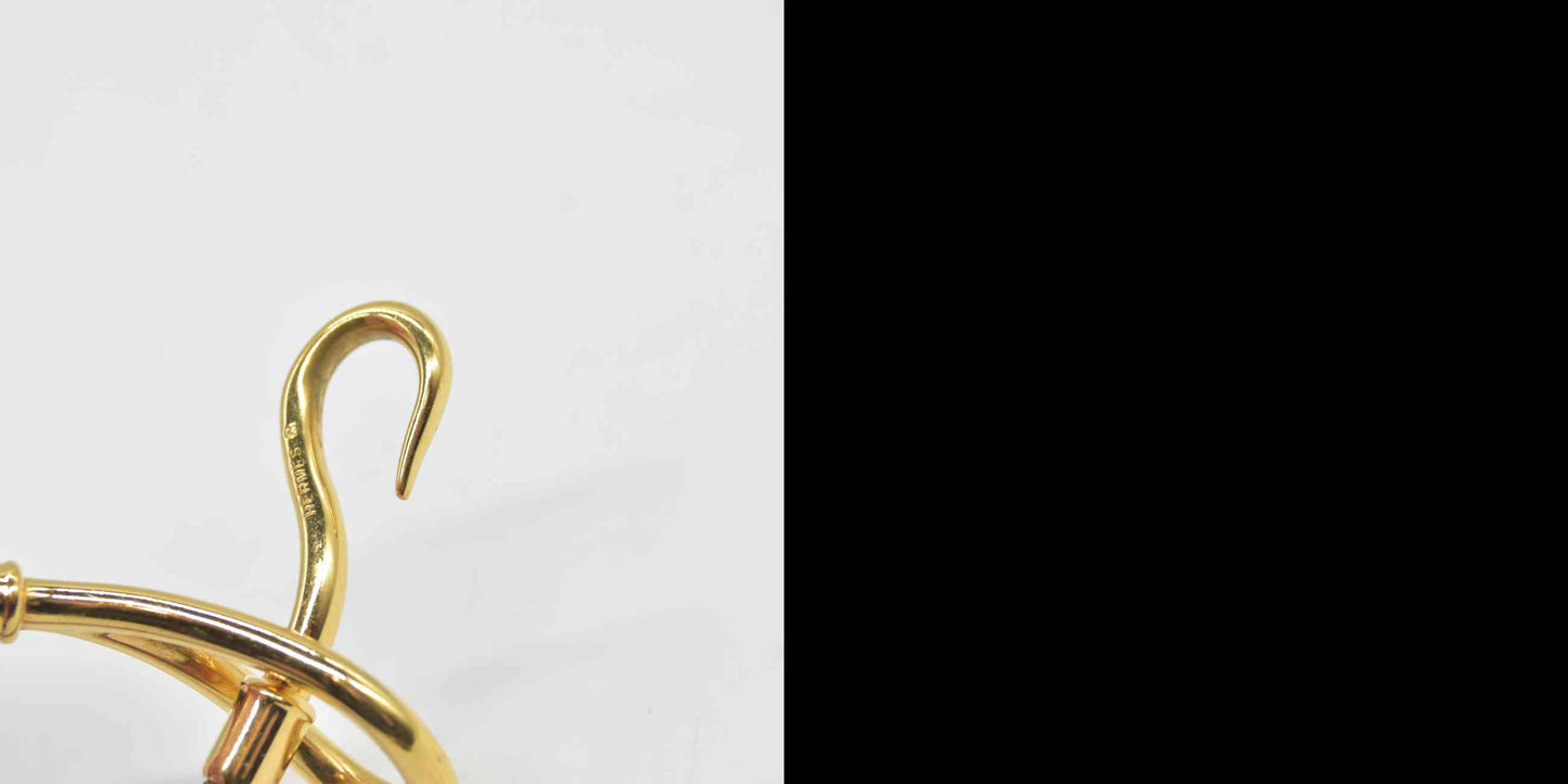 $435 Hermes Natural Bridle Jumbo Hook Bracelet Bouton