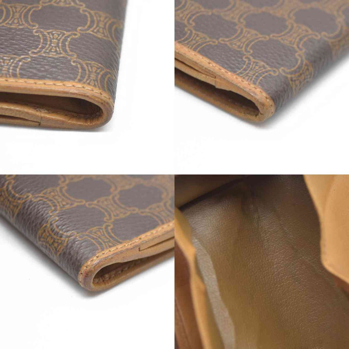 AUCTION $520 CELINE Macadam PVC Bifold Wallet Brown