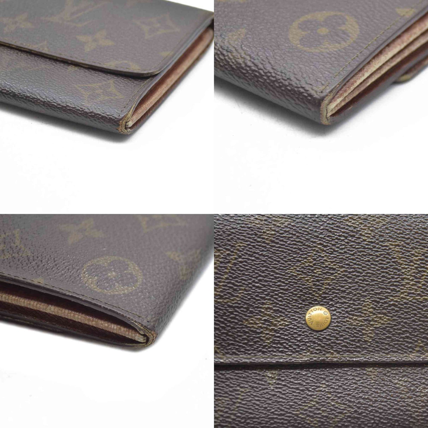 AUCTION $720 Louis Vuitton Monogram Portefeiulle Sarah Long Bifold Wallet Brown AN1921