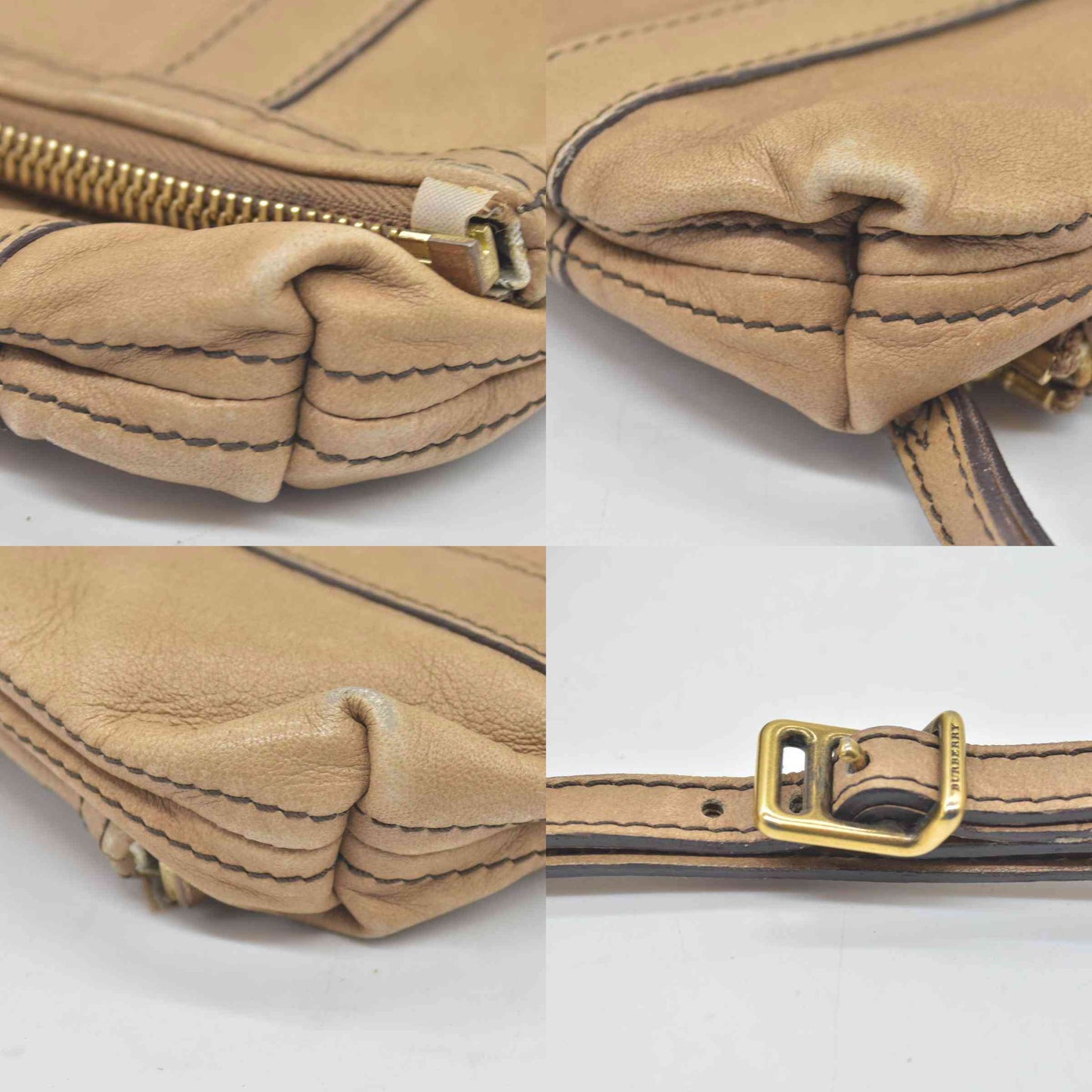 $990 Burberry  Leather Fold Over Wristlet Clutch CONSIGNMENT