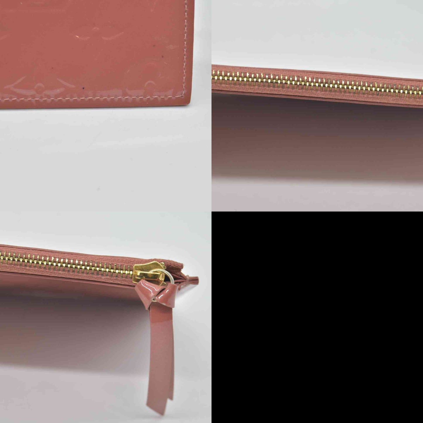 $500 Louis Vuitton Vernis Valentine Dog Pochette Felicie Chain Wallet Pink Zip Pouch