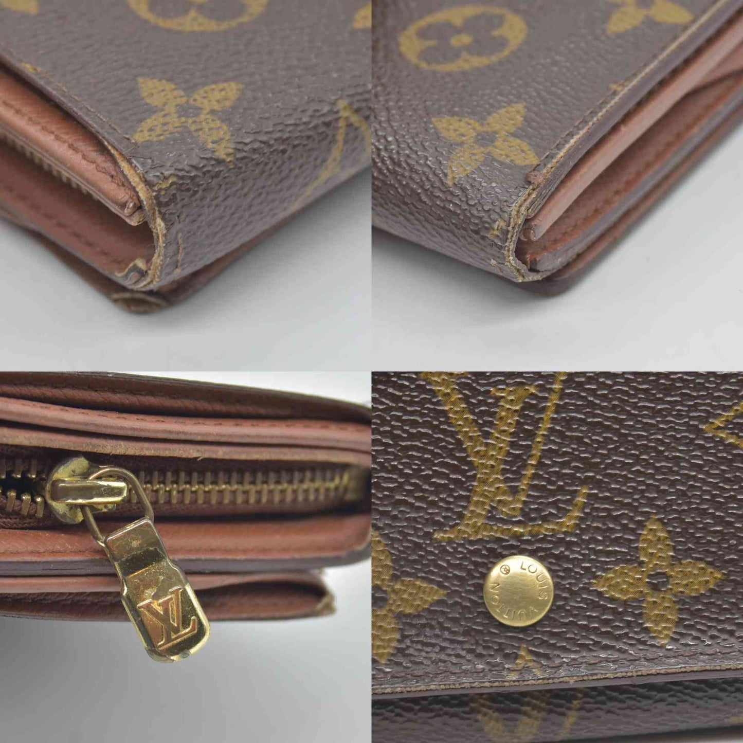 $560 1996 Louis Vuitton Monogram Porte Monnaie Billets Tresor Bifold Wallet CONSIGNMENT MI0926