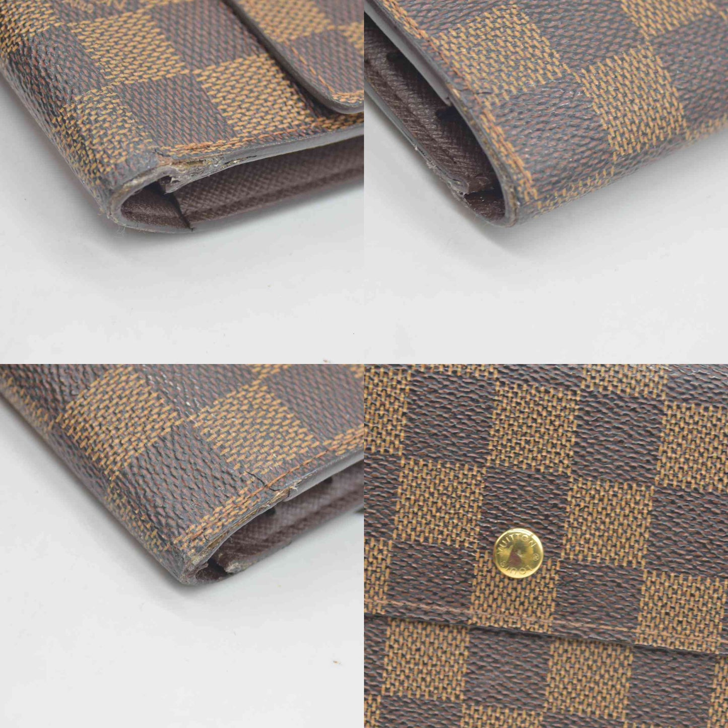 $775 2003 Louis Vuitton Damier Ebene Sarah Wallet CONSIGNMENT TH0063