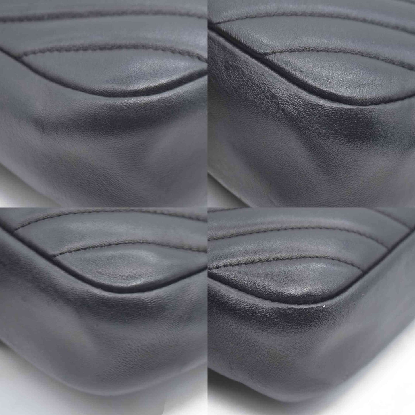 $3100 Chanel  Lambskin Chevron Quilted Camera Case Black