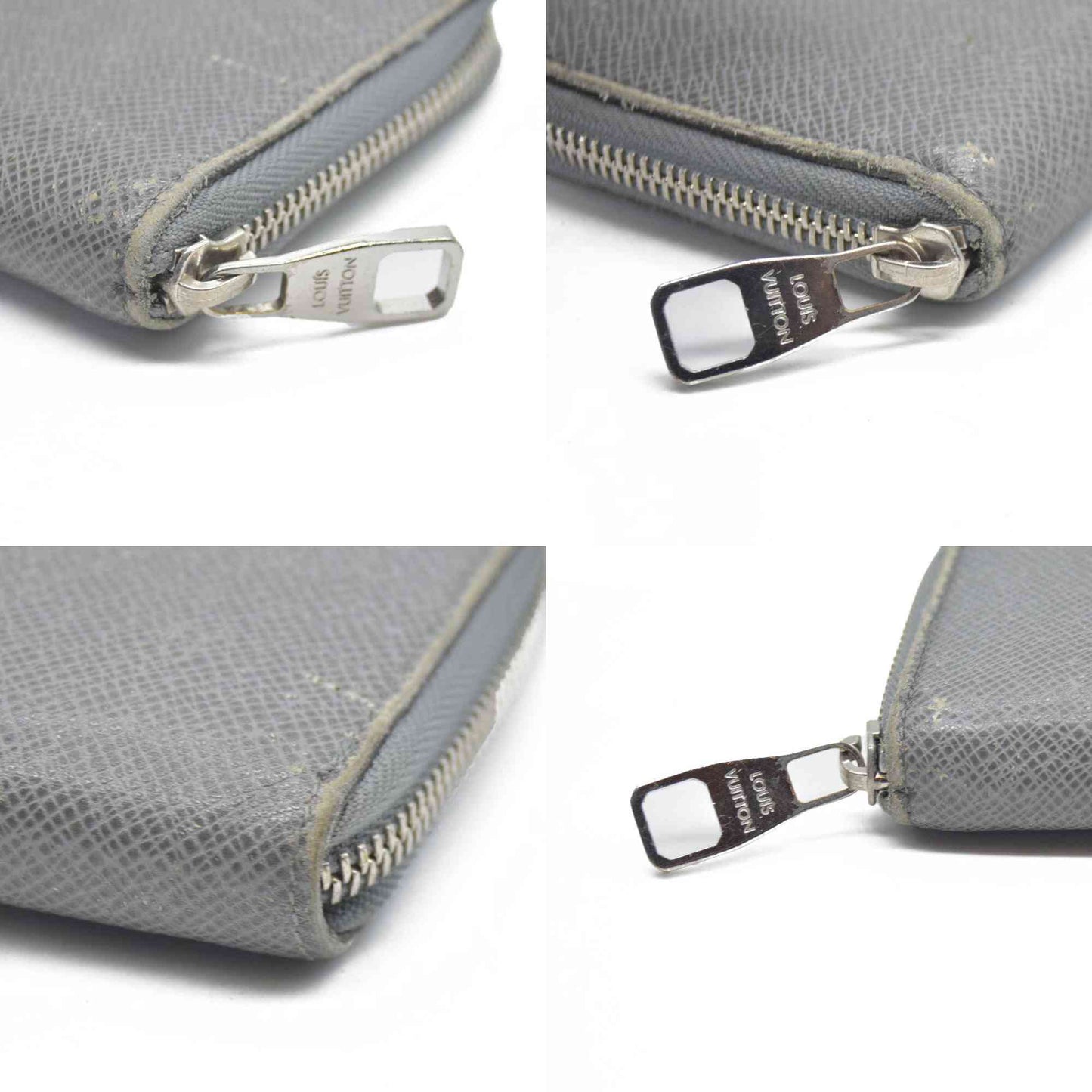 AUCTION $985 Louis Vuitton  Taiga Zippy Organizer Wallet Glacier