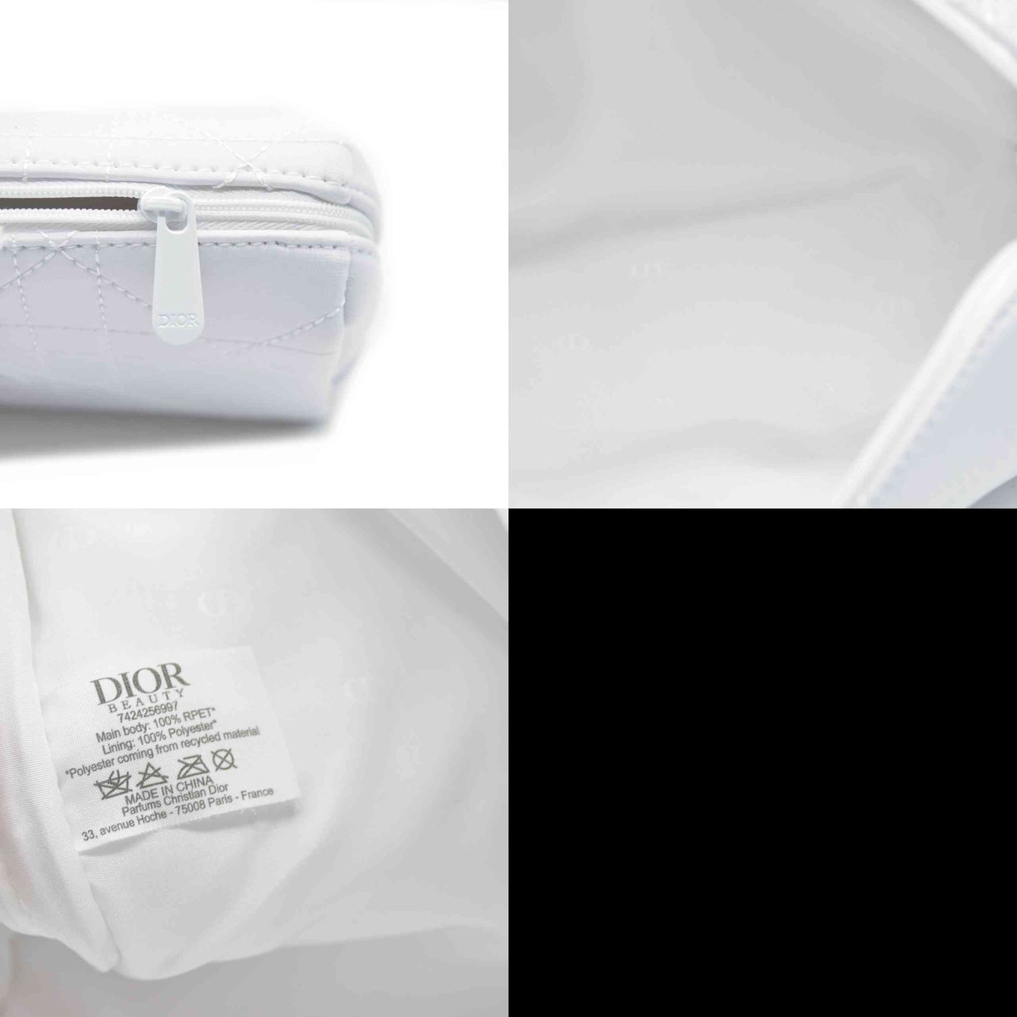 Dior GWP White Cosmetic Pouch with Logo