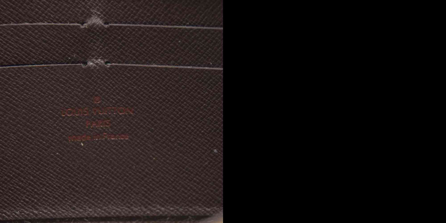 AUCTION $915 Louis Vuitton Damier Ebene Zippy Wallet VI0097