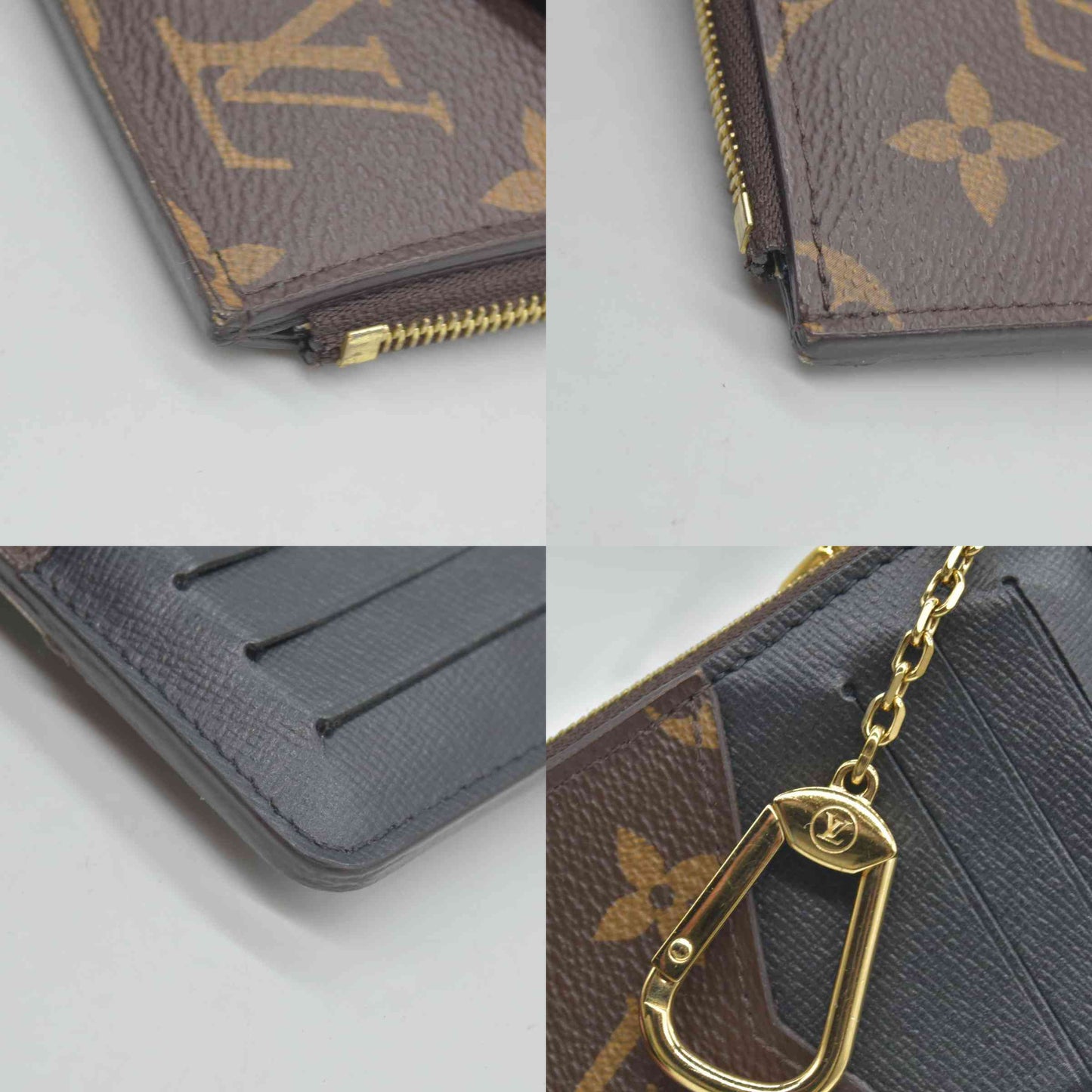 $675 Louis Vuitton Monogram Recto Verso Card Holder Black
