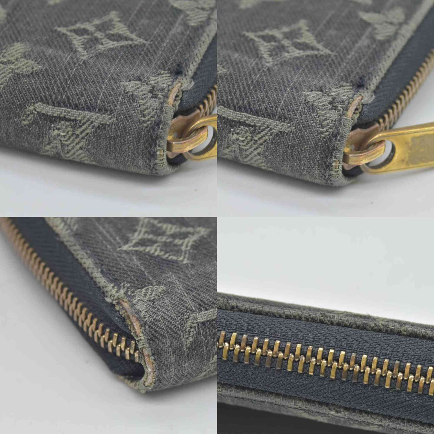 $1170 LOUIS VUITTON Monogram Denim Zippy Round Zipper Long Wallet CONSIGNMENT CA0048