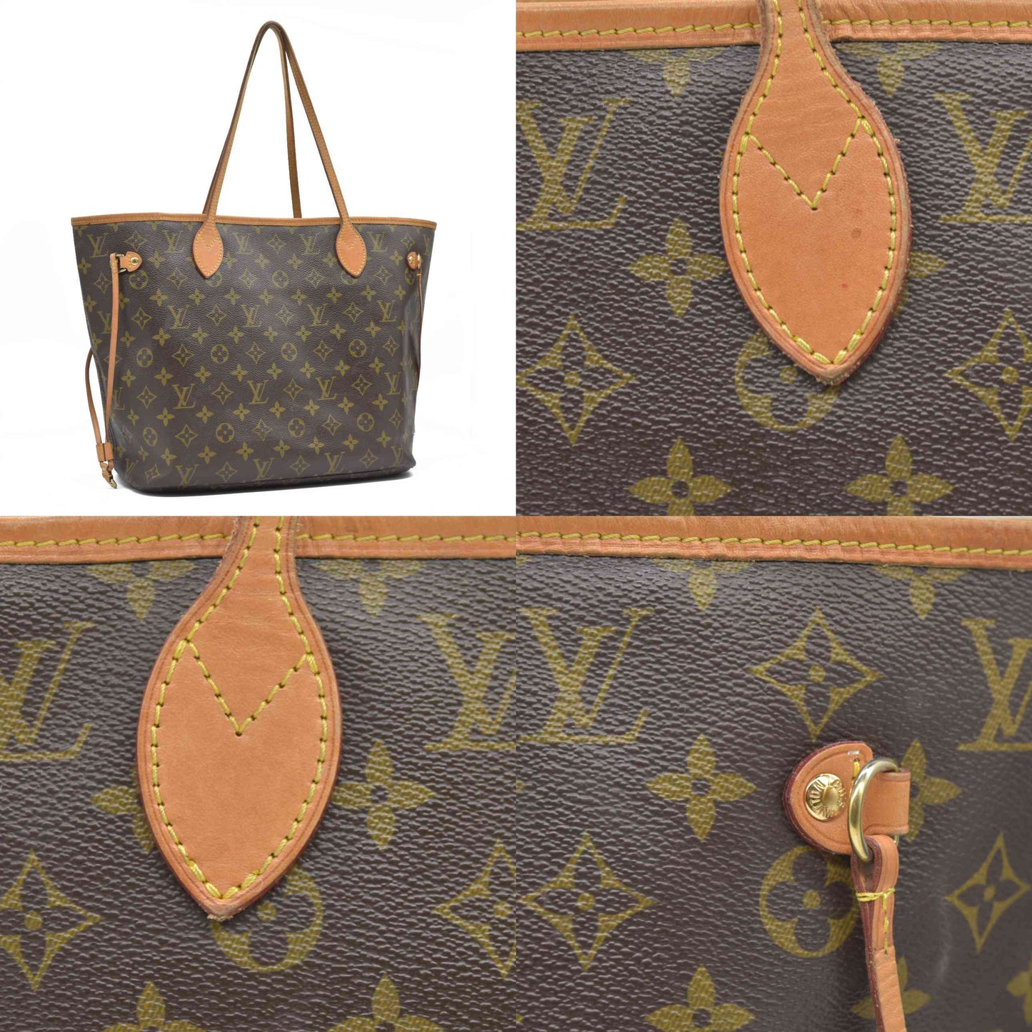 AUCTION $2120 Louis Vuitton  Monogram V Neverfull MM Turquoise