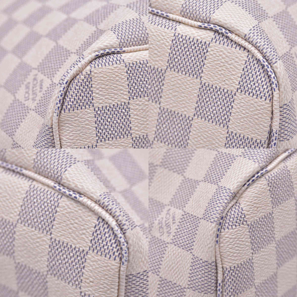 $2240 Louis Vuitton Damier Azur Neo Neverfull MM Rose Ballerine with Pouch RFID