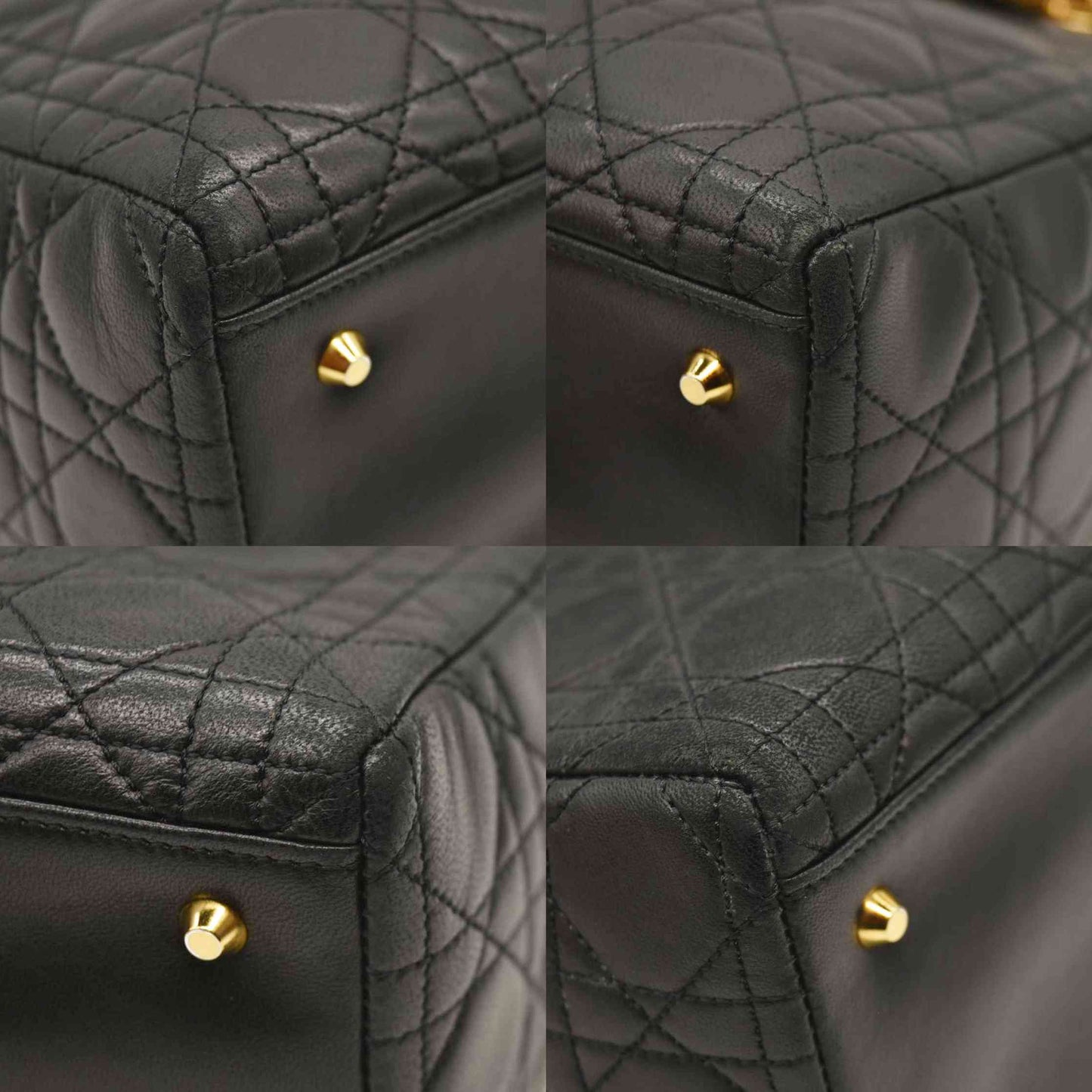 CHRISTIAN DIOR Cannage Medium Lady Dior Black