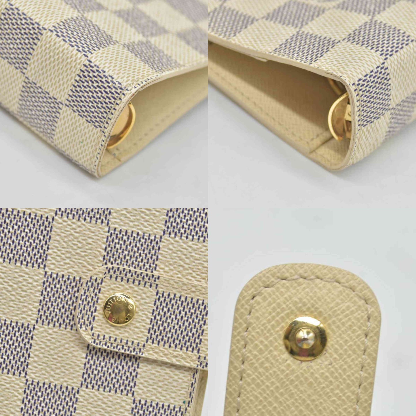 $605 2007 Louis Vuitton Damier Azur Medium Ring Agenda Cover SP2097