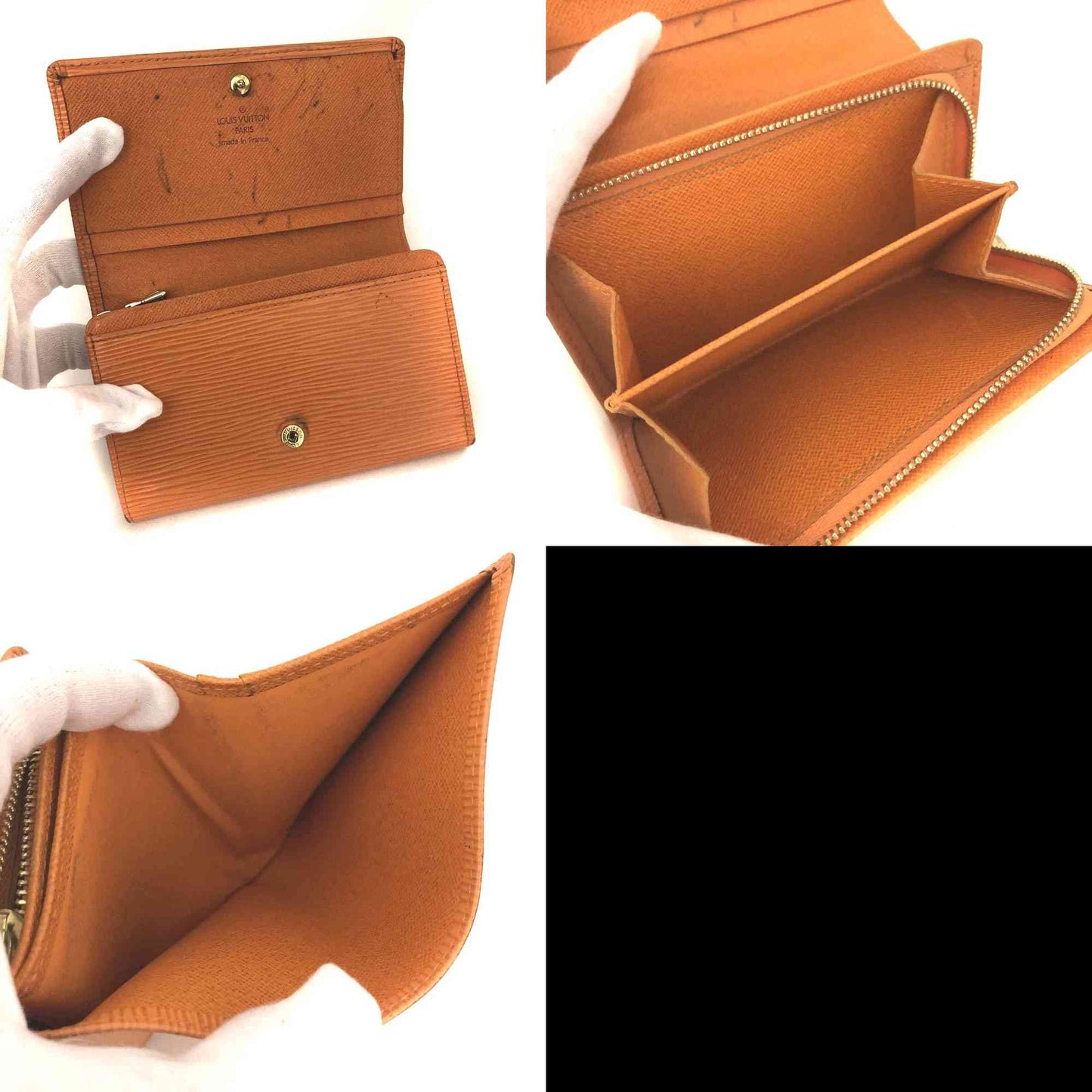 $725 2004 Louis Vuitton Epi Porte Monnaie Billets Tresor Leather Bifold Wallet SR0034