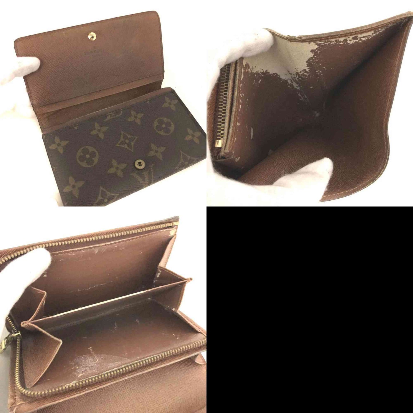 $560 1994 Louis Vuitton Monogram Porte Monnaie Billets Tresor Bifold Wallet RA0934