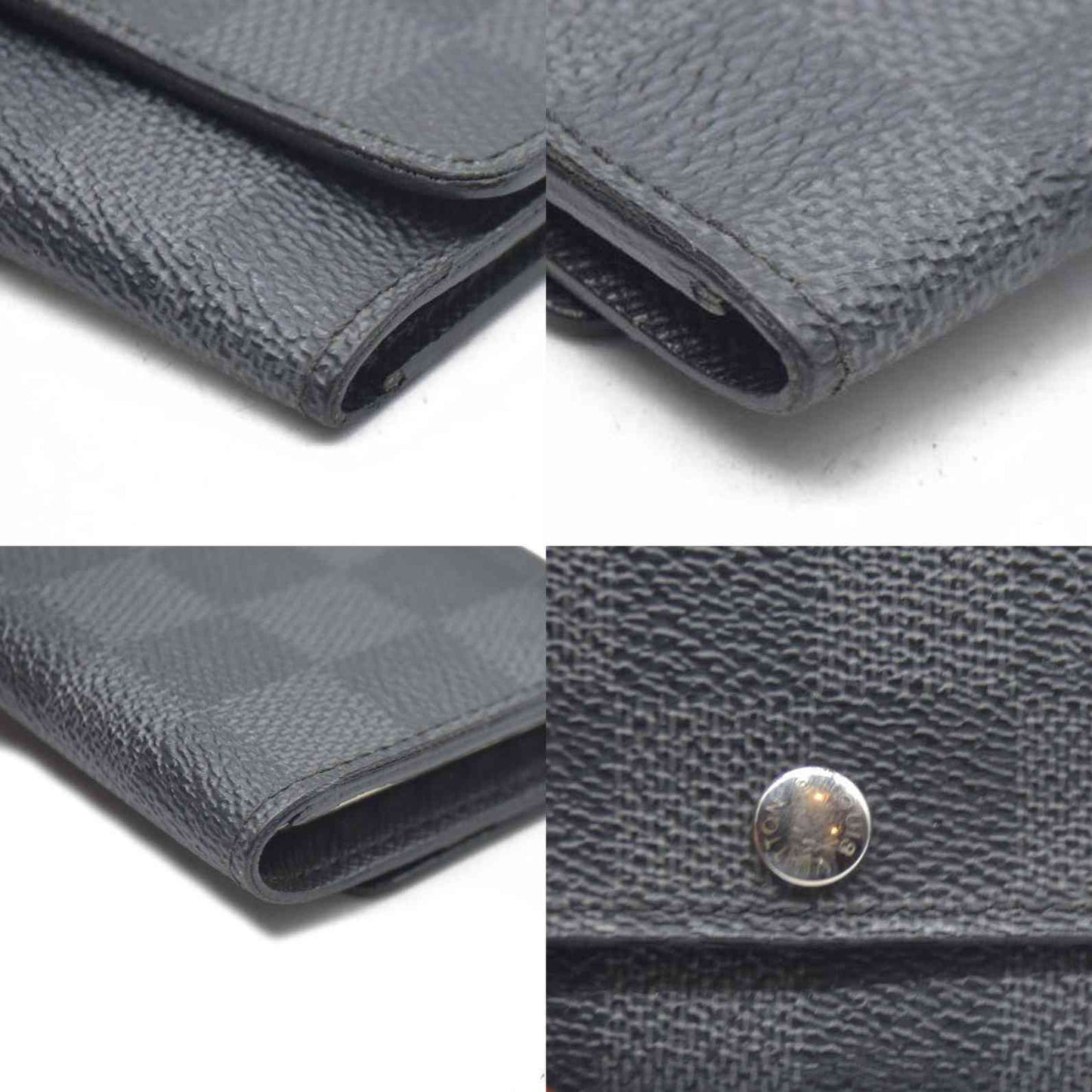 AUCTION $345 Louis Vuitton Damier Graphite Multicles 6 Ring Key Case Black CT3009