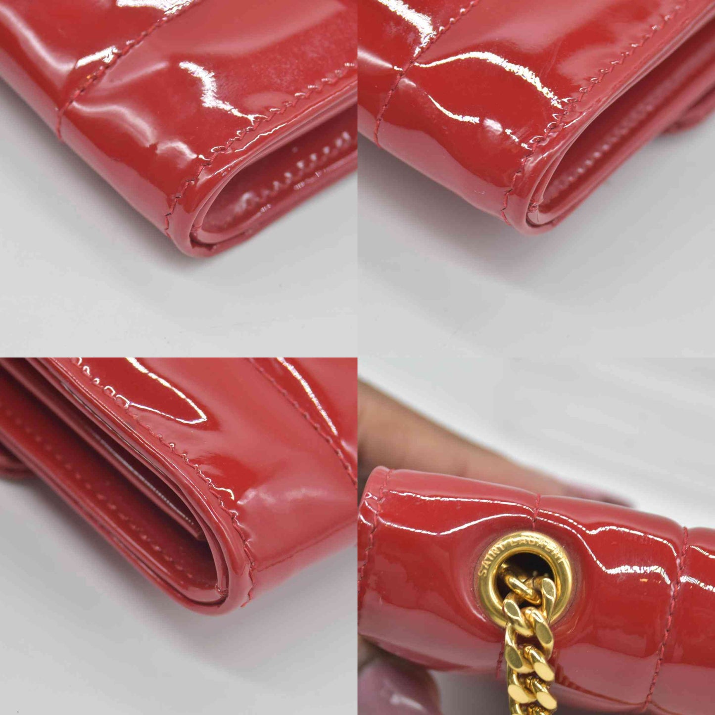 $1950 Saint Laurent  Patent Leather Patent Vicky Crossbody