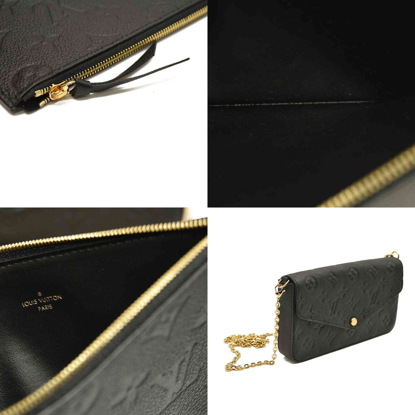 Louis Vuitton  Empreinte Pochette Felicie Chain Wallet Black