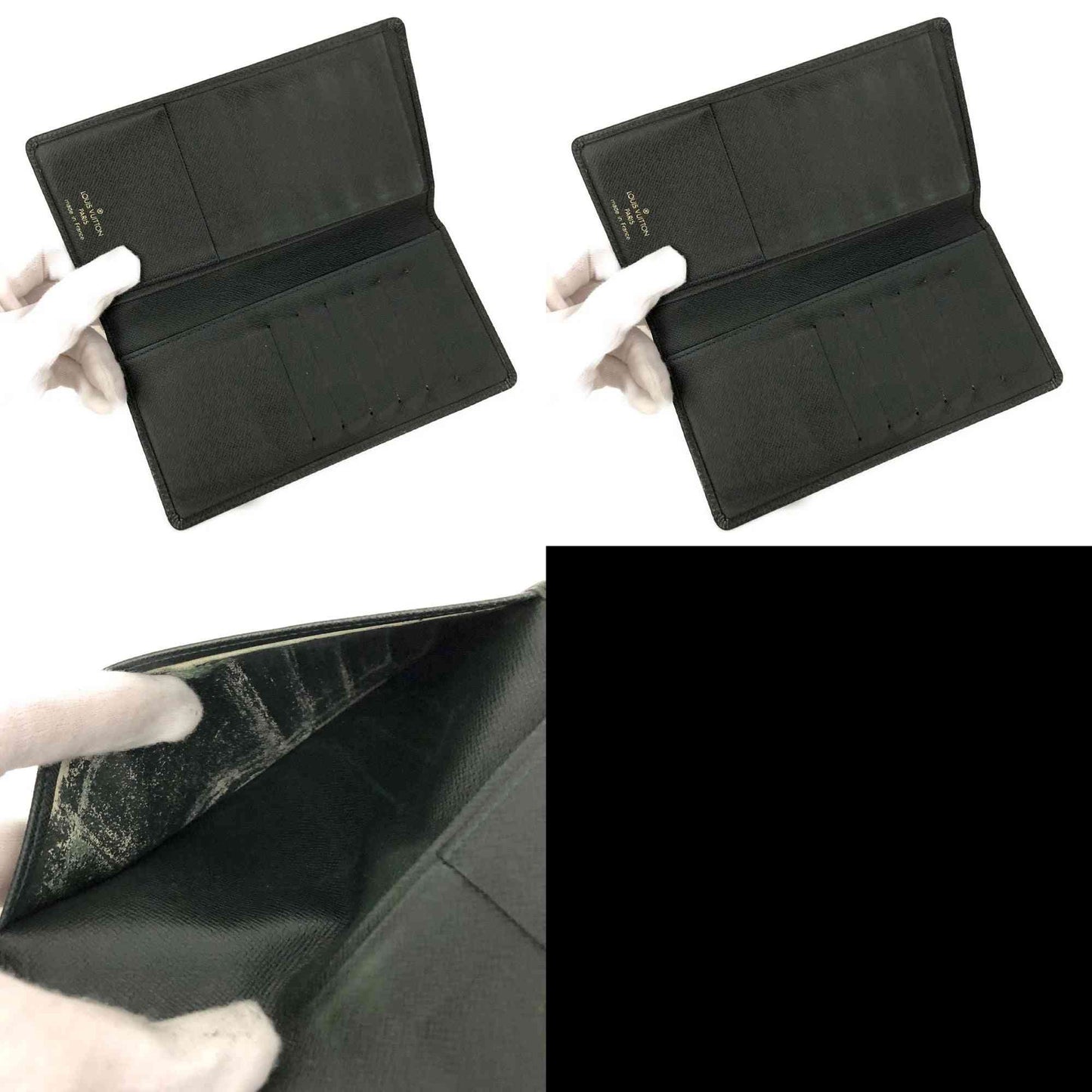$810 Louis Vuitton Taiga Porte Valeurs Cartes Credit Leather Long Wallet VI1927