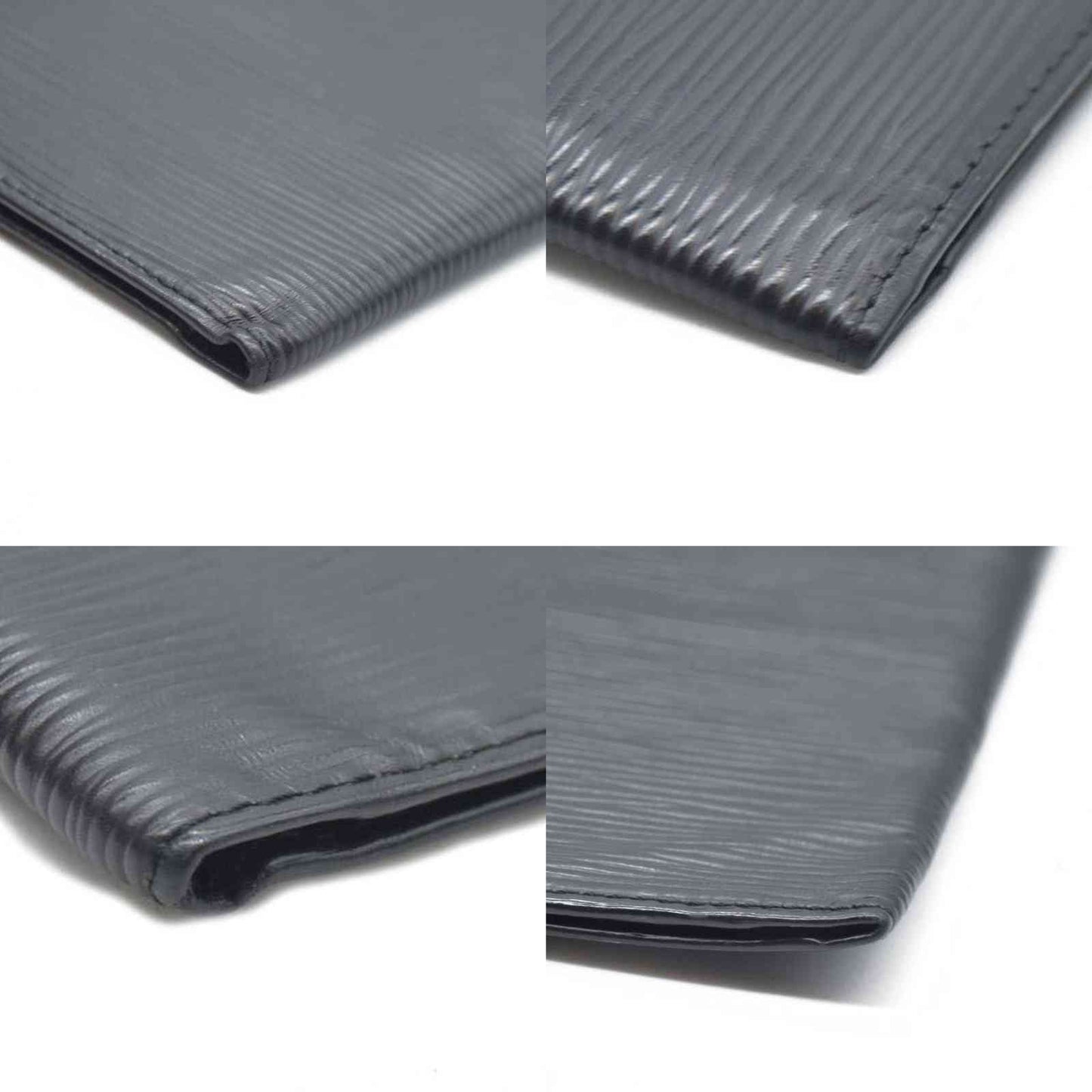 AUCTION $545 Louis Vuitton Epi Porte Chequier Credit Leather Long Wallet Black CA0042