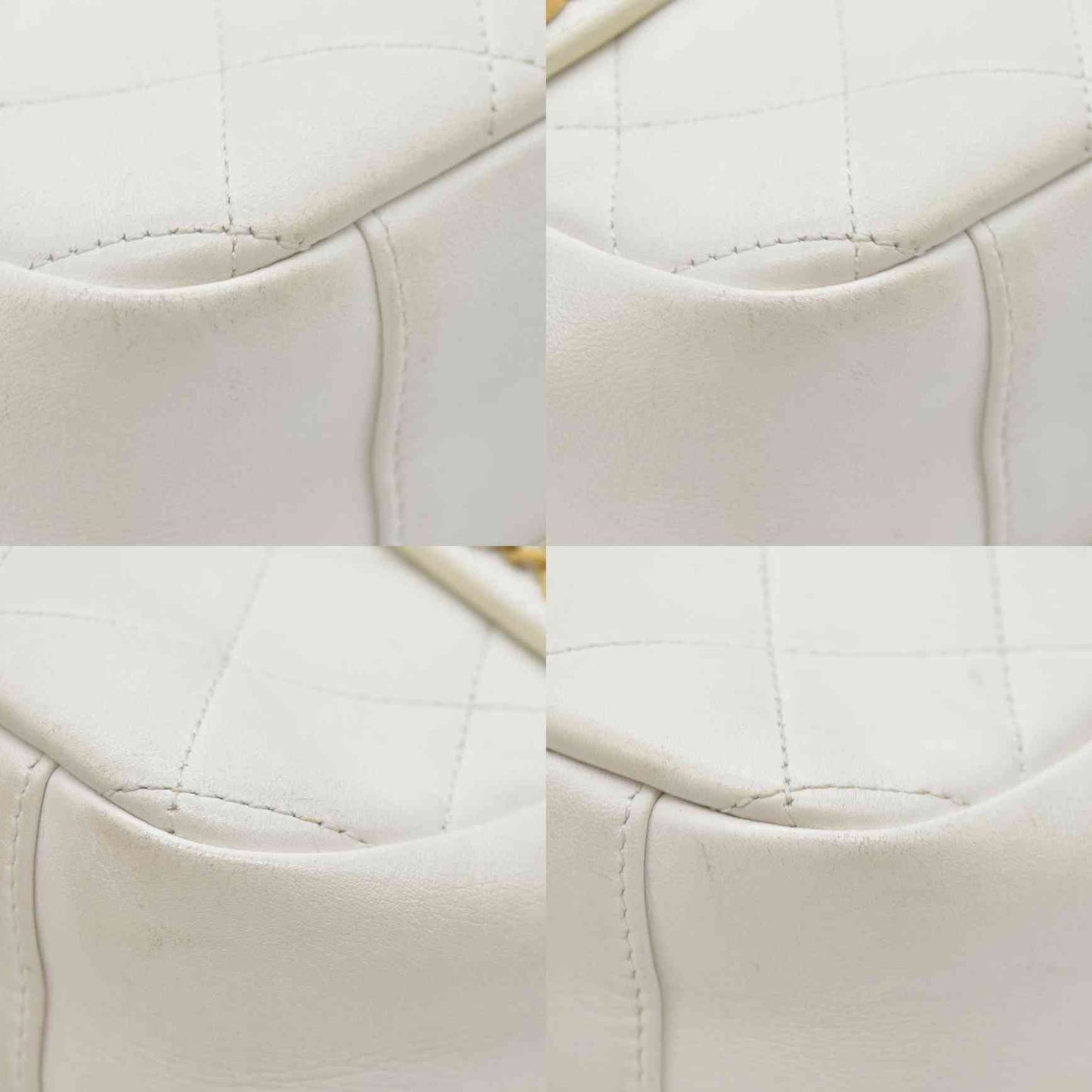 $4100 Chanel Calfskin Quilted Enchained Camera Case Bag White 2020