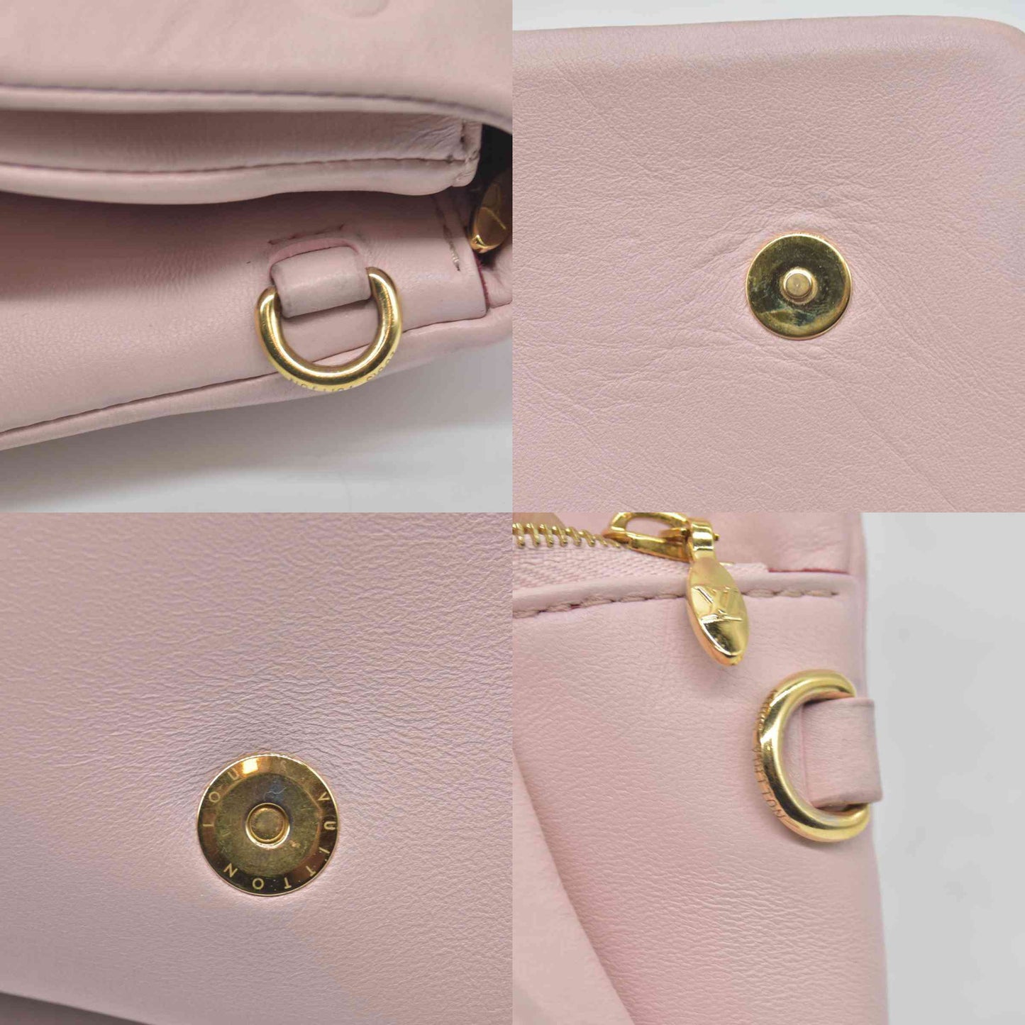 $3150 Louis Vuitton Monogram Embossed Pochette Coussin Pink