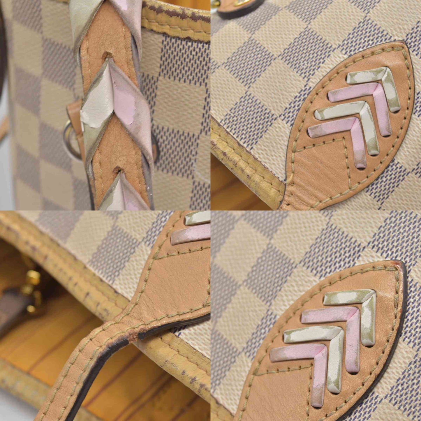 Louis Vuitton Damier Azur Braided Neverfull MM Tote