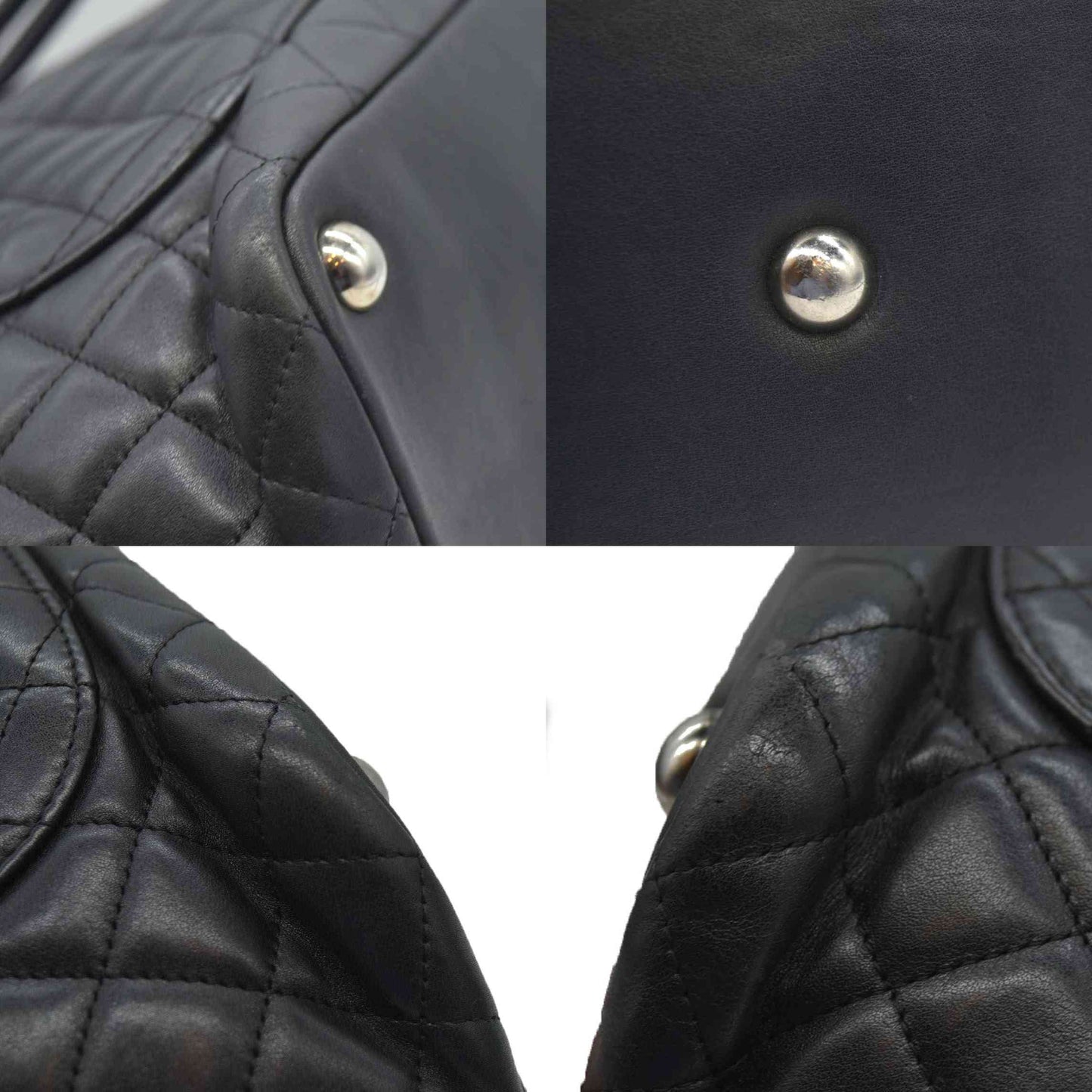 $2250 Chanel Tote Bag Cambon Line Black Lamb Skin 2870059