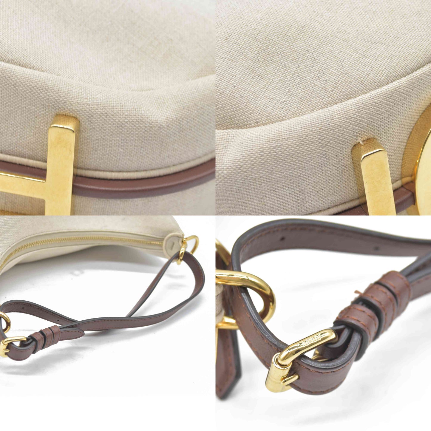 $2800 Fendi Beige Canvas Fendigraphy Small Hobo Shoulder Bag Handbag