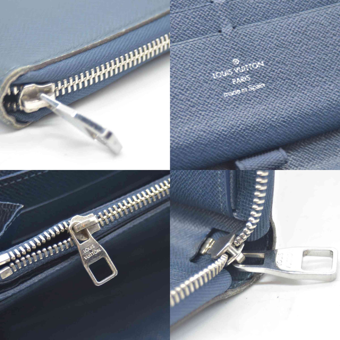 $1150 2016 Louis Vuitton  Signature Logo Taiga Leather Zippy Organizer Wallet CA3166 CONSIGNMENT