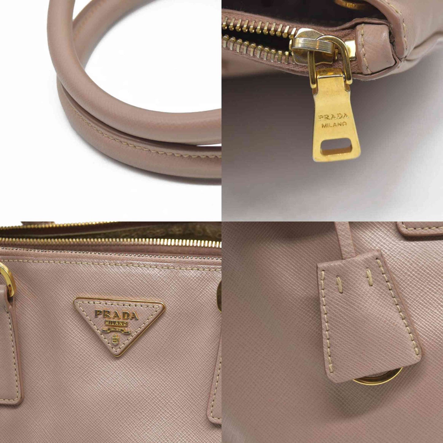 AUCTION $4500  Prada  Saffiano Medium Galleria Double Zip Tote Cammeo