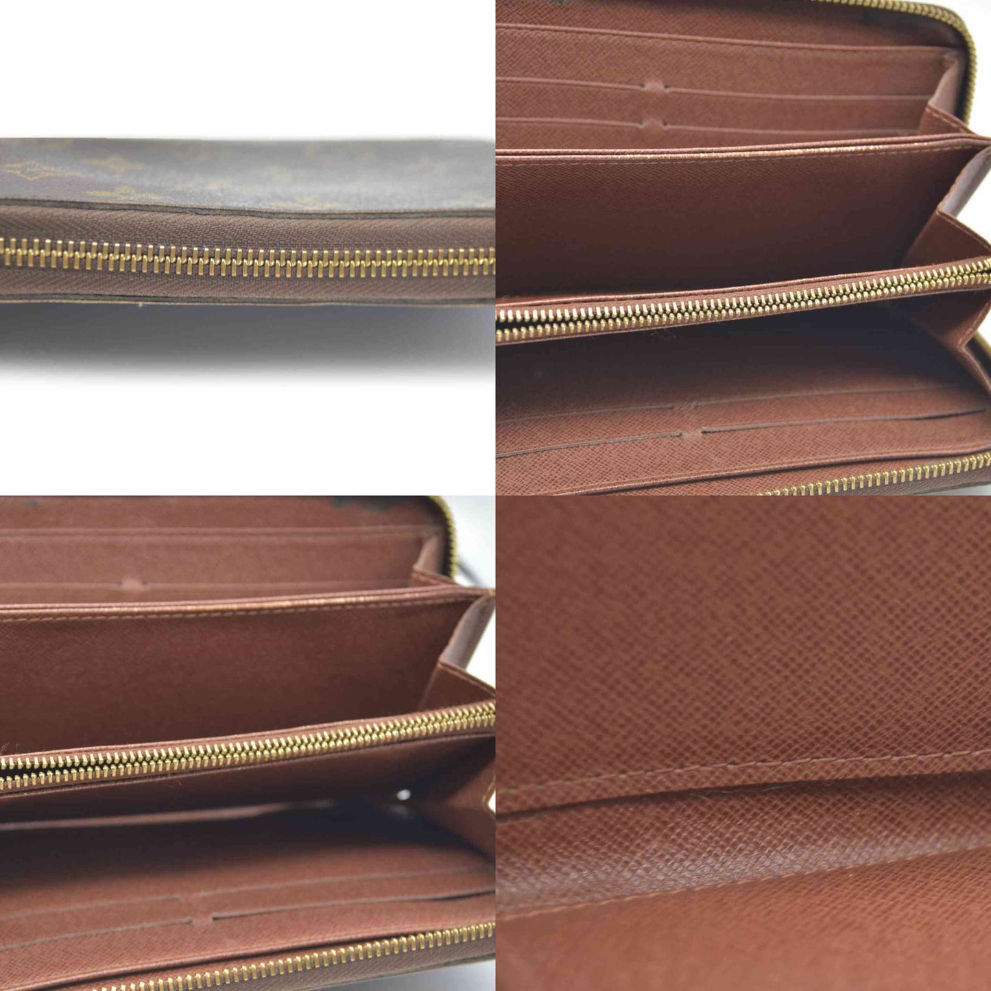 Louis Vuitton Monogram Zippy Zip Around Long Wallet Purse Brown CA0066
