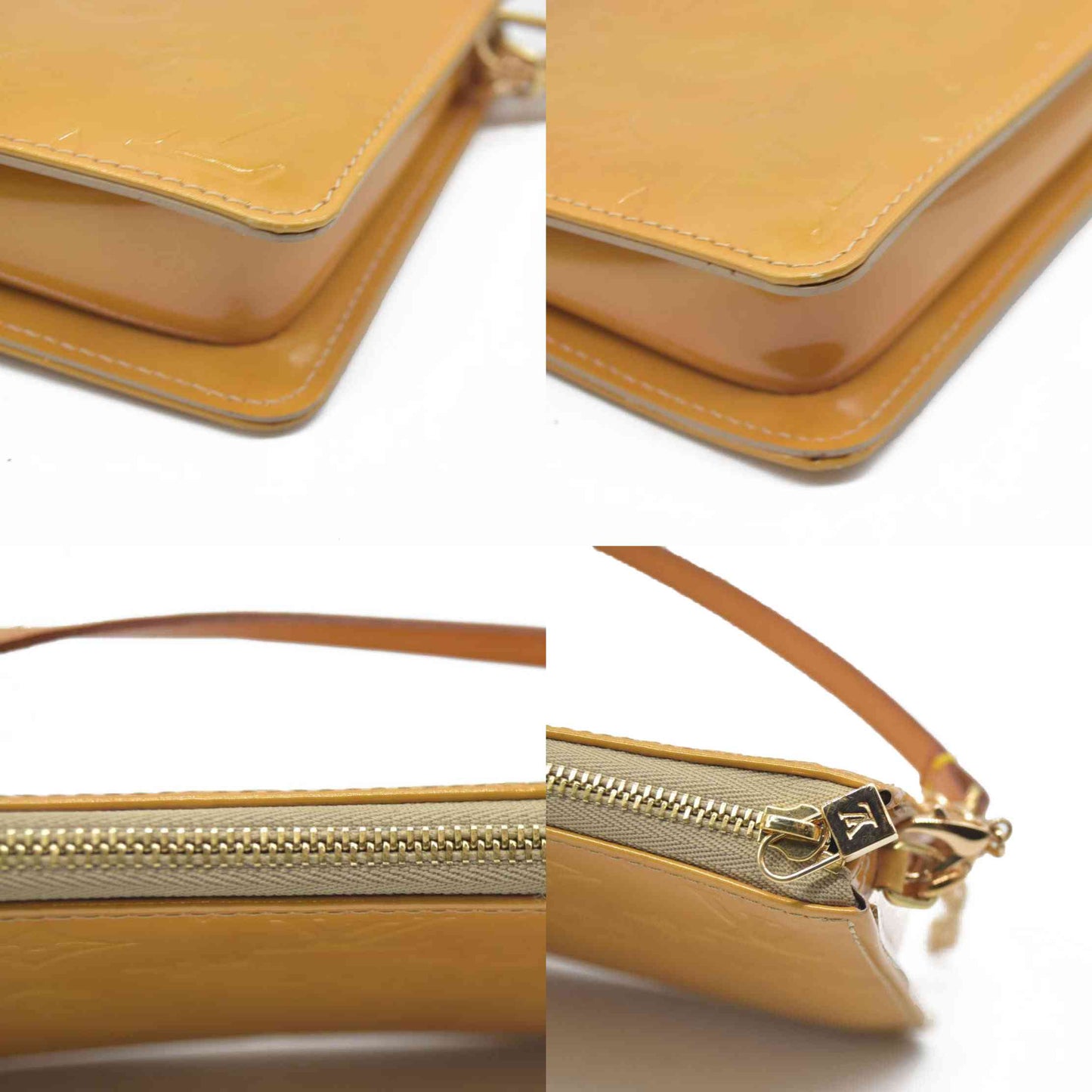 $740 Louis Vuitton  Vernis Lexington Pochette Beige