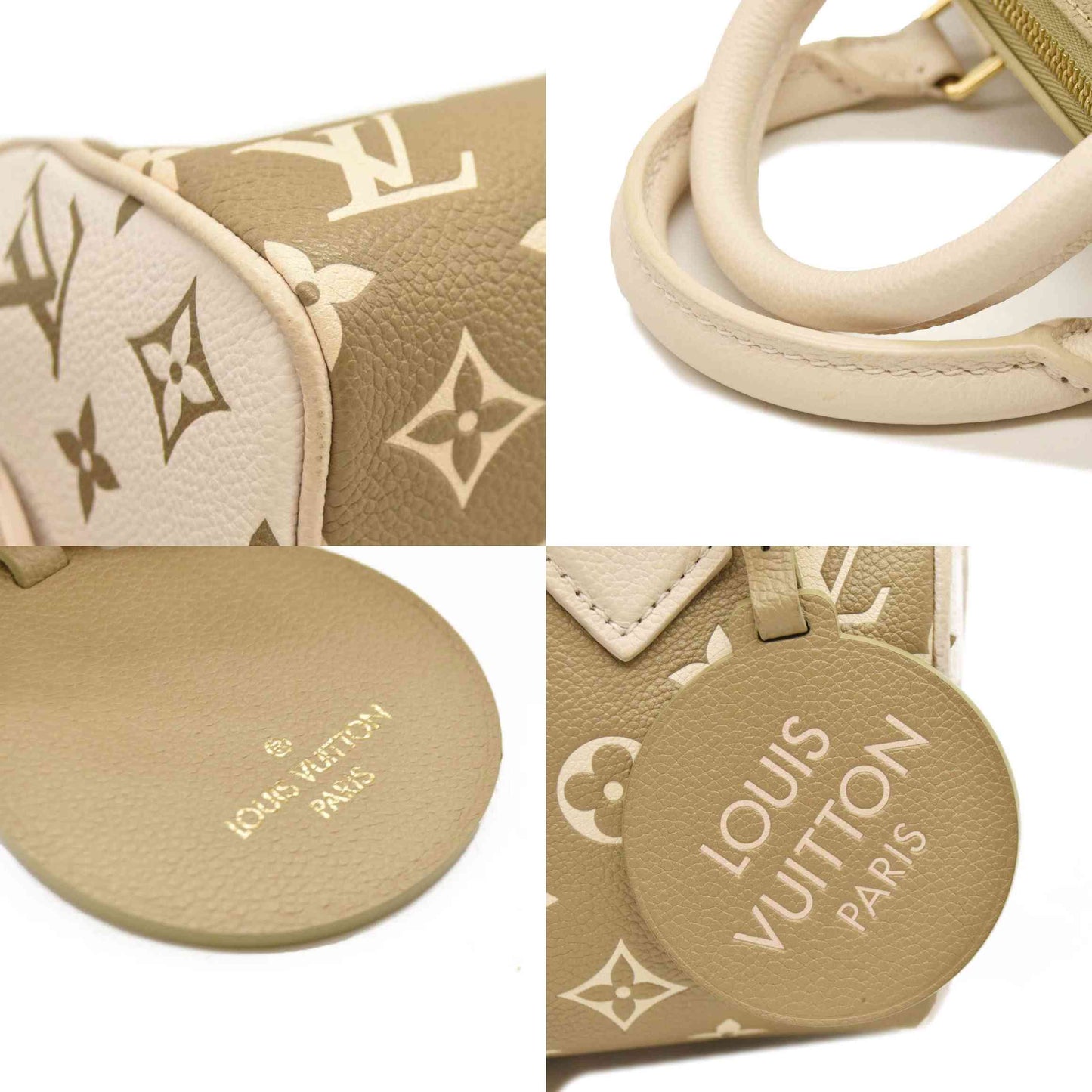 LOUIS VUITTON Empreinte Monogram Spring in the City Speedy Bandouliere 20 Kaki Beige Cream