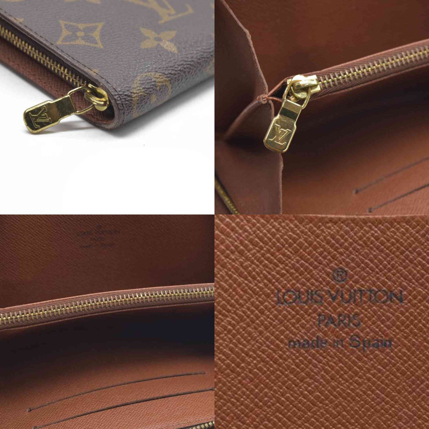 AUCTION $915 Louis Vuitton Monogram Porte Monnaie Zippy Long Wallet Brown CA1907