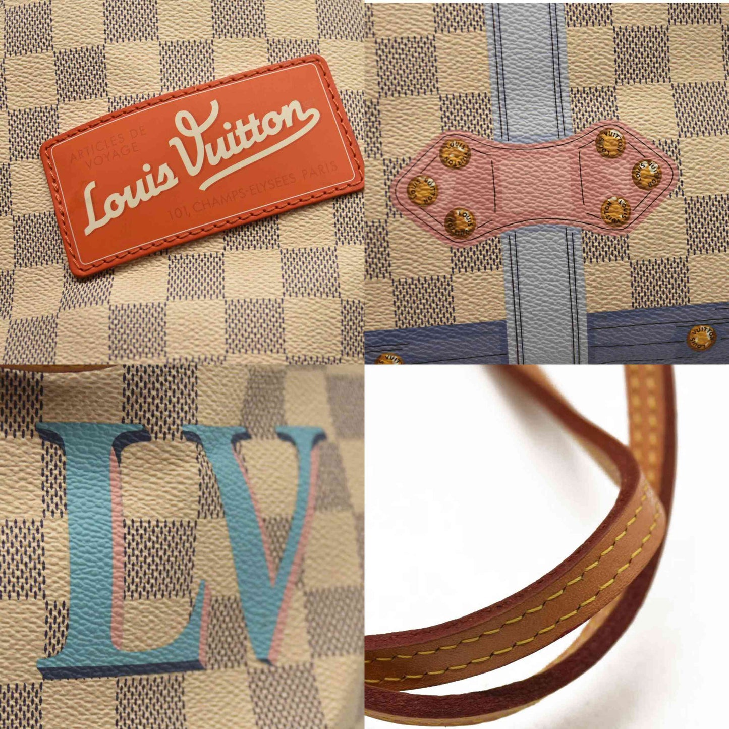 LOUIS VUITTON  Damier Azur Summer Trunks Neo Neverfull MM GI1168