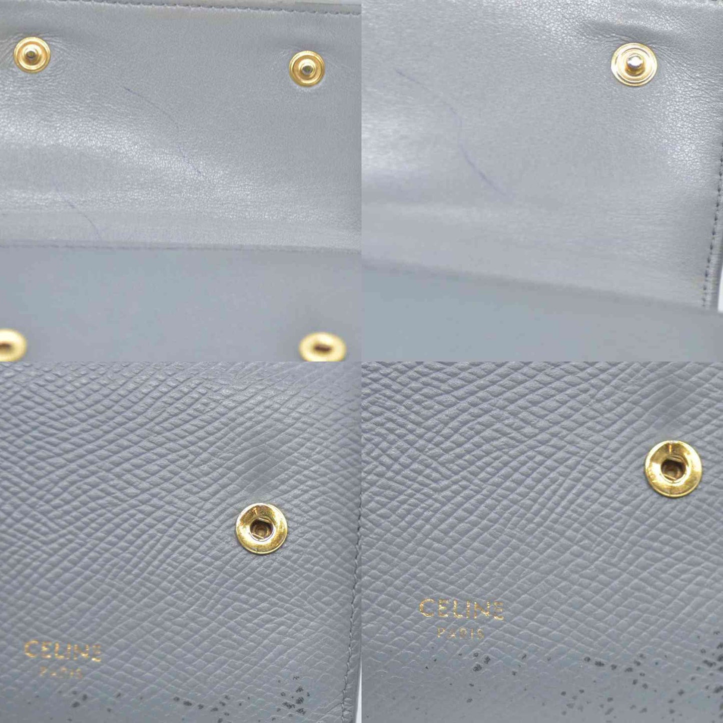 CELINE Small Folded Multifunction Trifold Wallet Gray