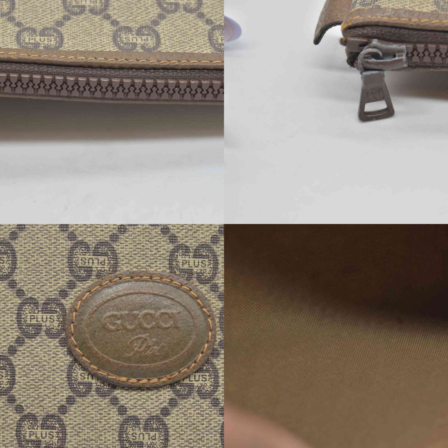 $1010 Gucci GG  Gucci Plus PVC Leather Pouch Clutch Bag